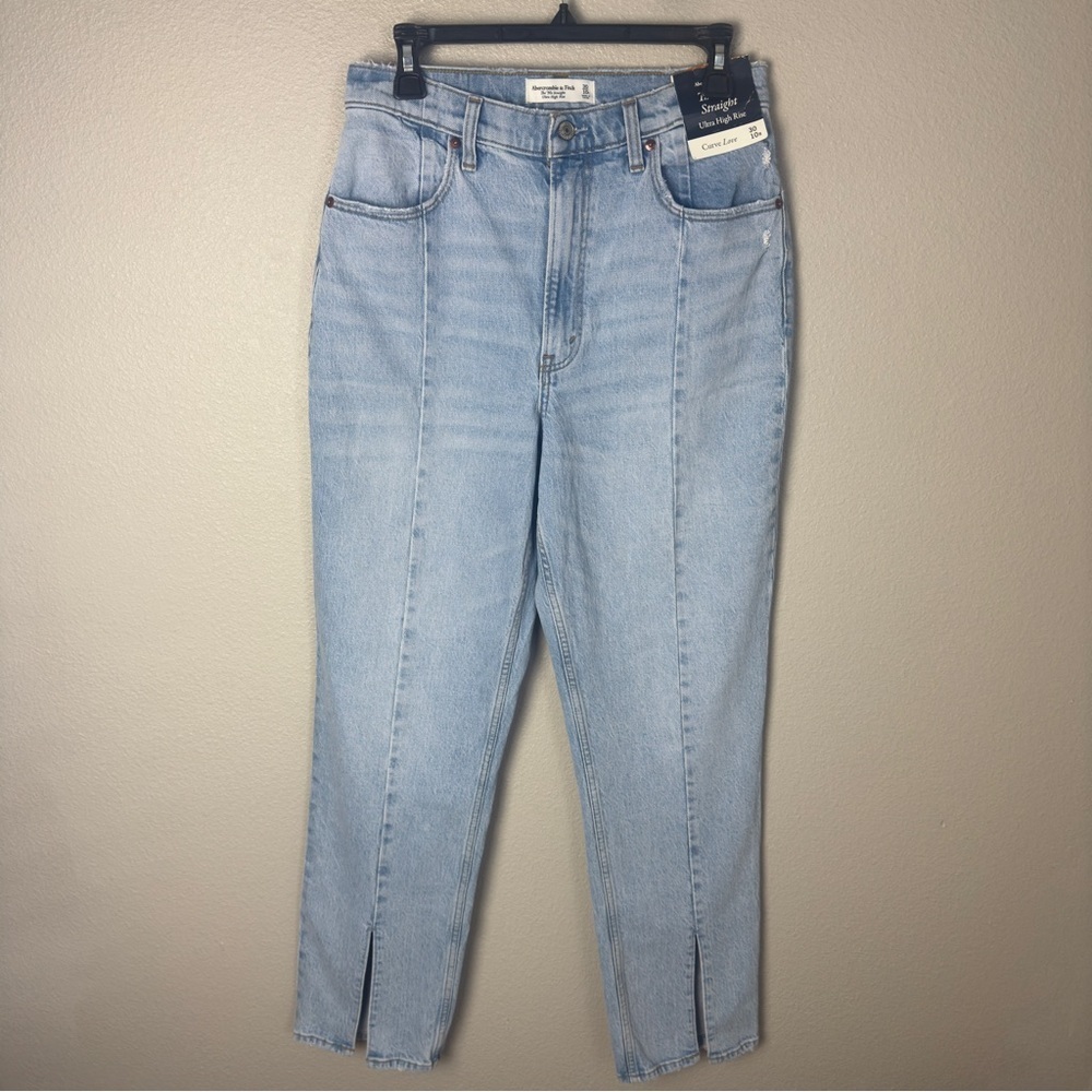 Abercrombie & Fitch NWT Curve Love The 90s Straight Ultra High Rise Jeans - Picture 2 of 11